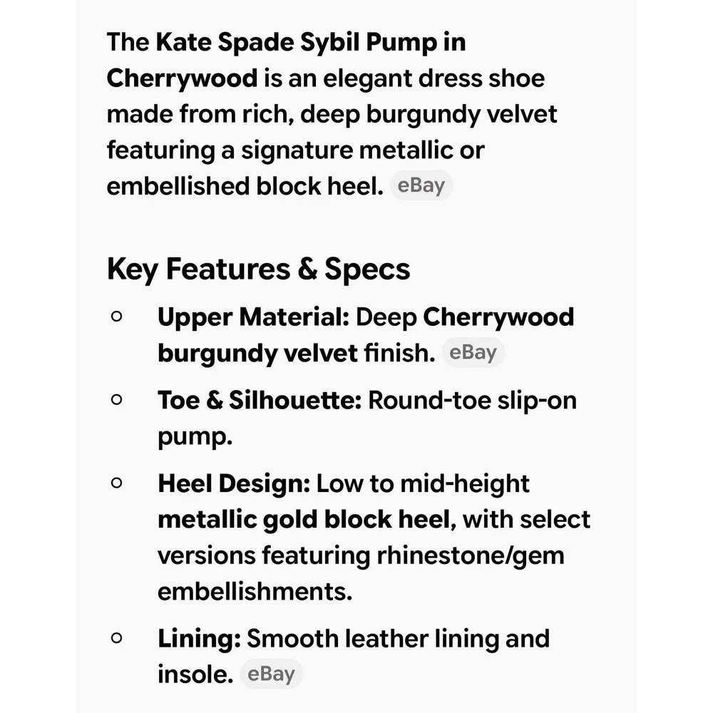 Kate Spade Sybil Pump Cherrywood Burgundy Velvet Gold Rhinestone Block Heel 9.5M